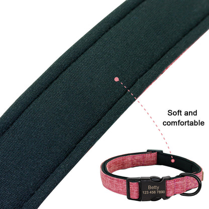 Laser Engraved Plain Customised Dog Collar