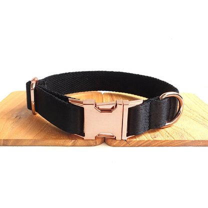 Black Personalised Dog Leash and Collar