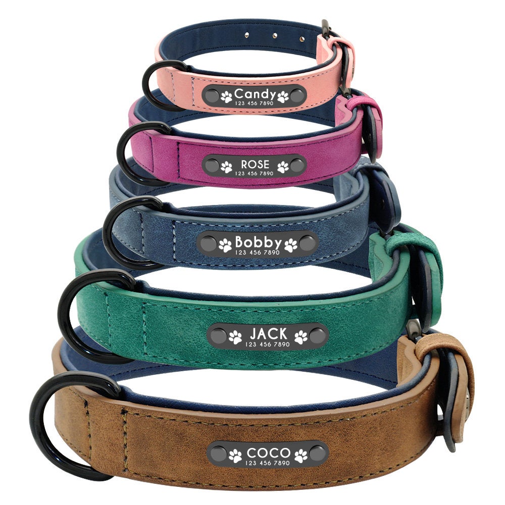 Personalised Faux Leather Dog Collar