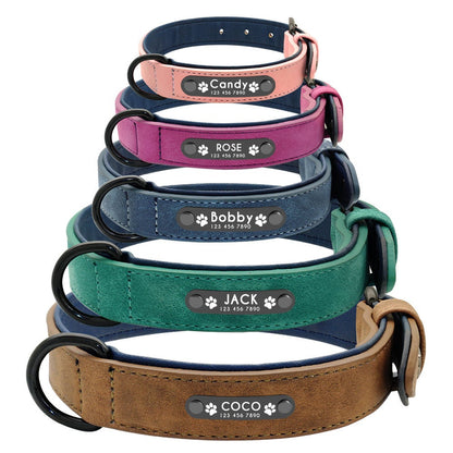 Personalised Faux Leather Dog Collar