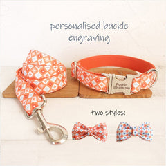 Biscuit Pattern Dog Collar/Leash/Bowtie
