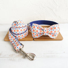 Biscuit Pattern Dog Collar/Leash/Bowtie