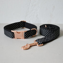 Bow Tie Polka Dot Custom Dog Collar Set