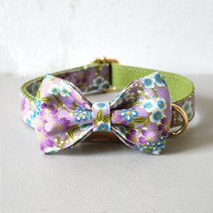 Handmade Personalized Floral Dog Collar Set