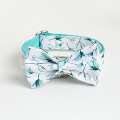 Summer Leaves Custom Dog Collar and Lead Set with Poop Bag