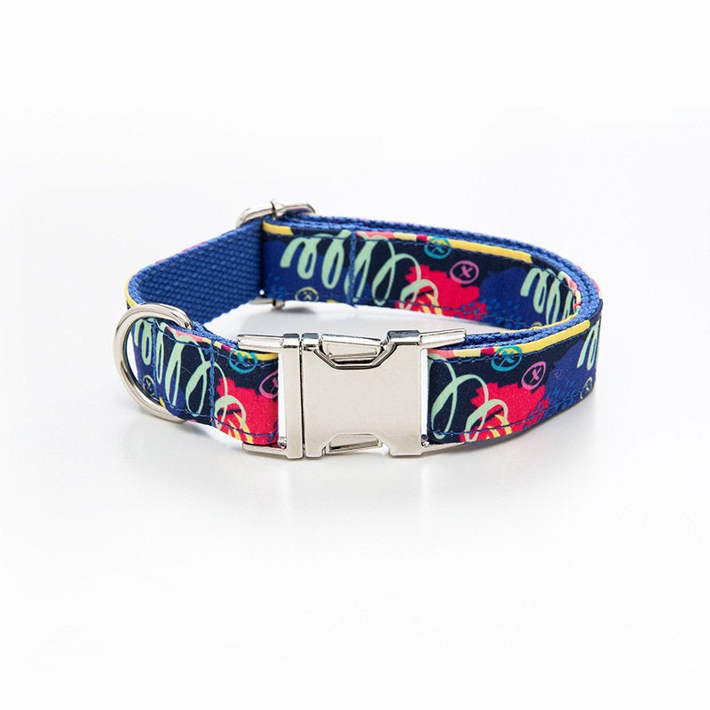 Graffiti Design Custom Dog Collar Set