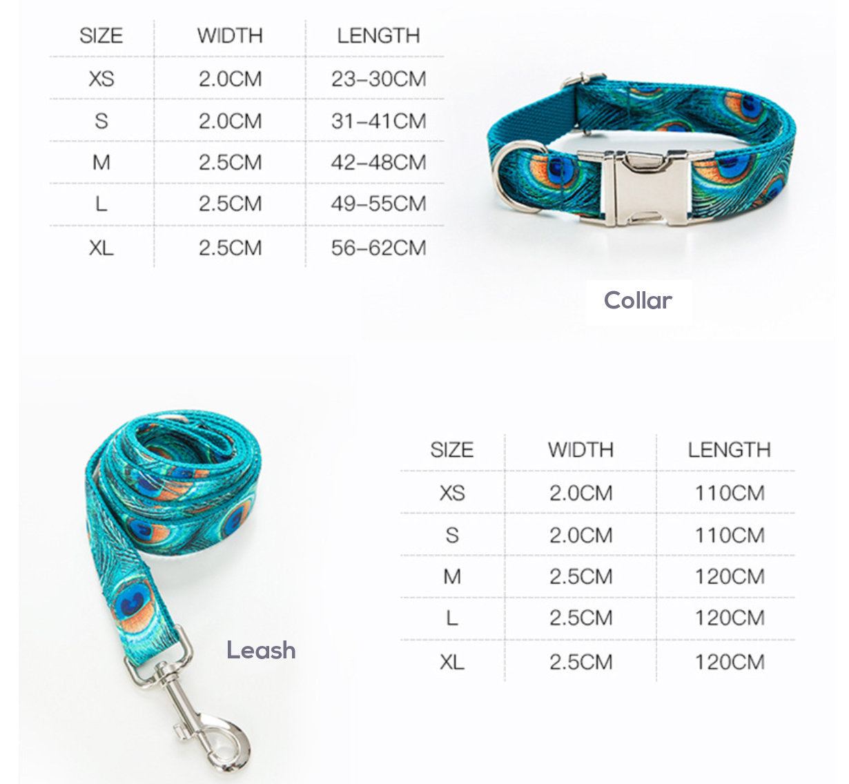 PEACOCK Personalised Bow Tie Dog Collar Set