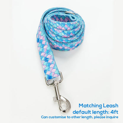 Personalised Mermaid Bow Tie Dog Collar Set