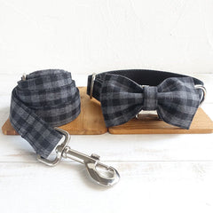 Personalized  Buffalo Plain Dog Collar Set