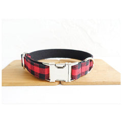 Personalized  Buffalo Plain Dog Collar Set