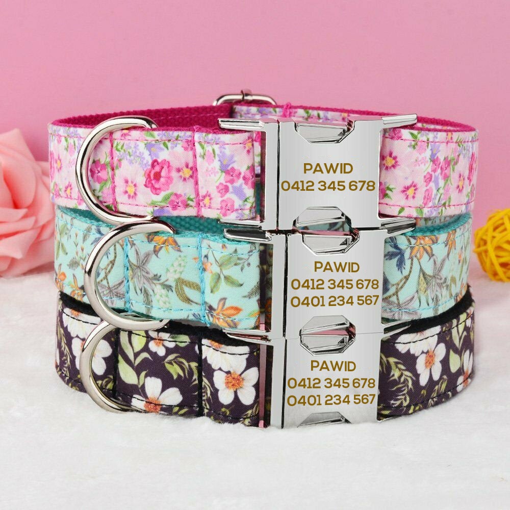 Floral Products Personalised Dog Collar