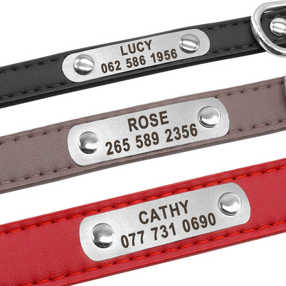 Personalised Laser Engraved Leather Dog Collar