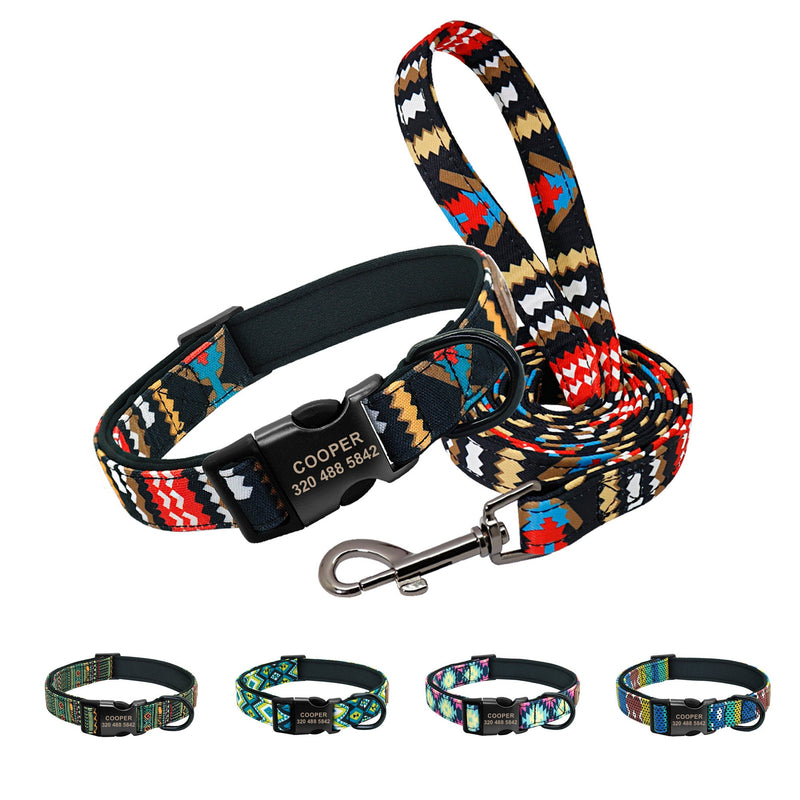 Custom Geometric Pattern Comfy Dog Collar