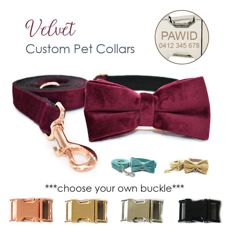 Personalized Velvet Collar Bowtie combo