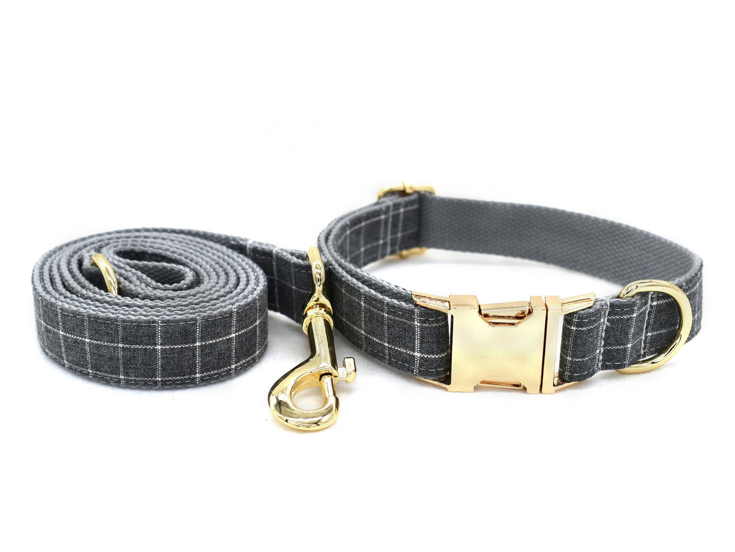 Blue/Gray Plaid Custom Collar