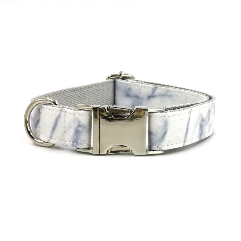 Handmade Engraved Dog Bowtie Collar Set