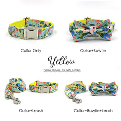 Personalized Bow Tie Design Dog Collar Set