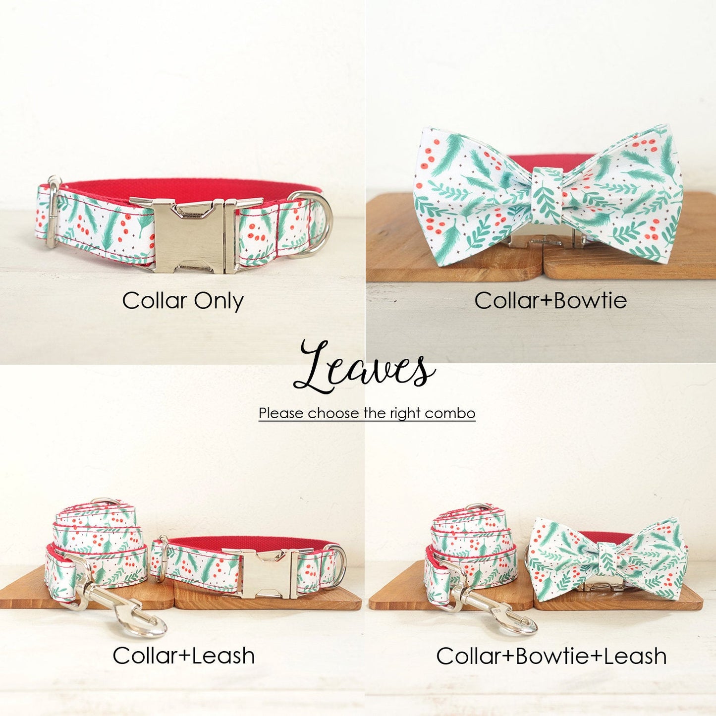 Joyful Christmas Custom Dog Collar Set