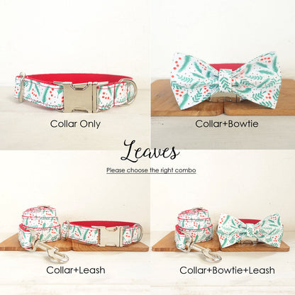 Joyful Christmas Custom Dog Collar Set
