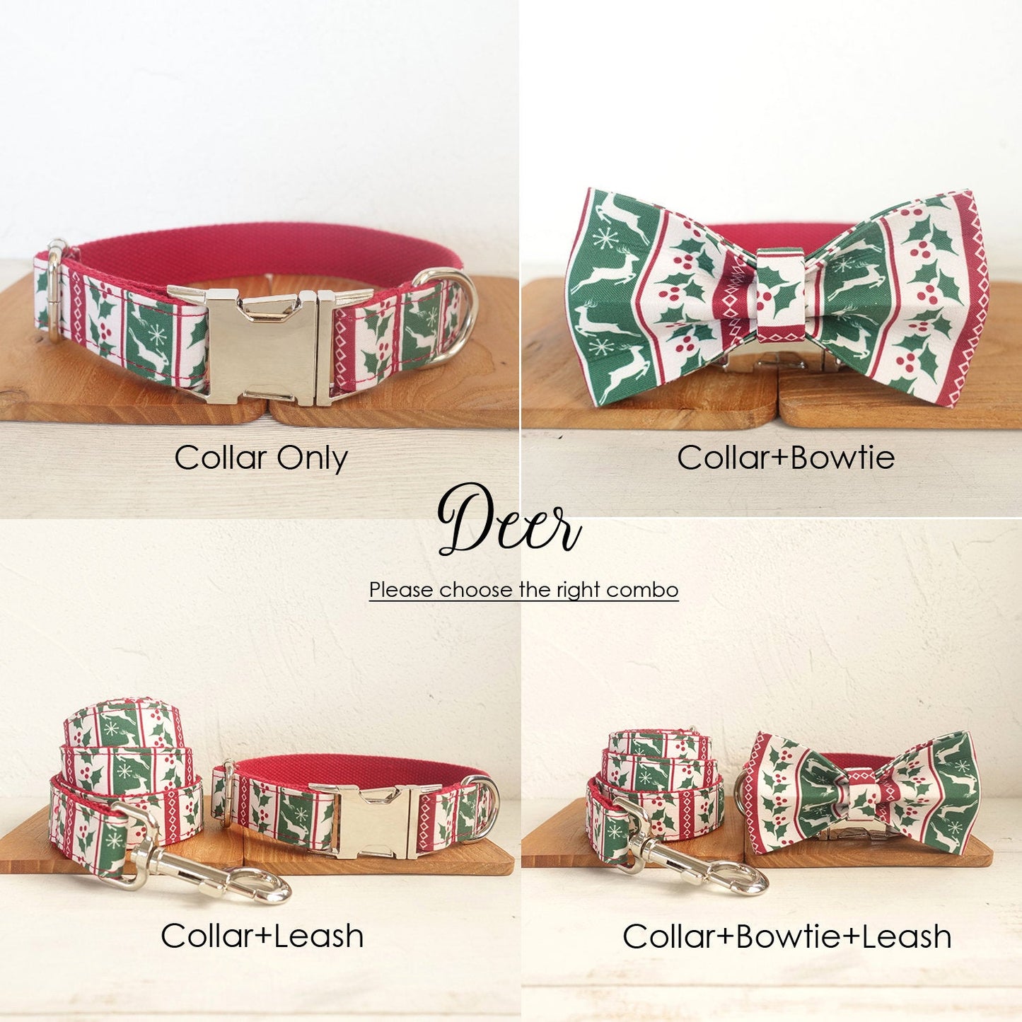 Joyful Christmas Custom Dog Collar Set