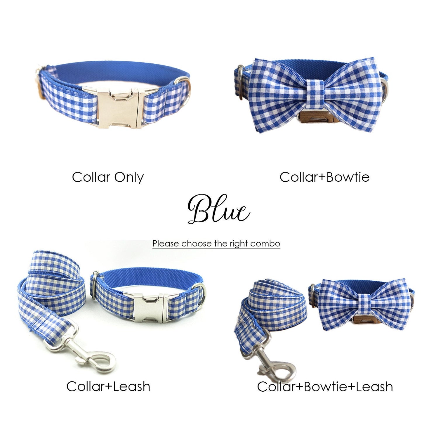 Personalised YUMMY PLAID Dog Collar Set