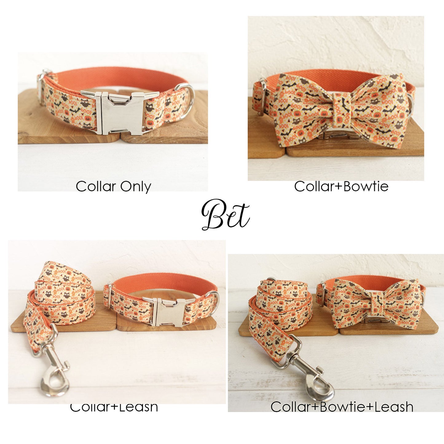 Personalised Halloween Theme Dog Collar Set