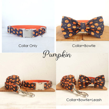 Personalised Halloween Theme Dog Collar Set