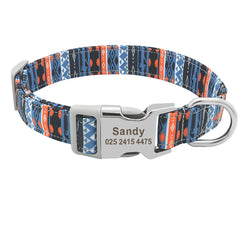 TRIBAL STYLE Dog Collar, Leash, Poop Bag Holder, Matching Harness