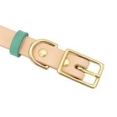 Soft Genuine Leather Dog ID Tag Collar