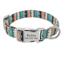 TRIBAL STYLE Dog Collar, Leash, Poop Bag Holder, Matching Harness
