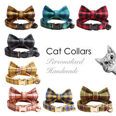 Plaid Design Personalized Tiny Dog Collar Set