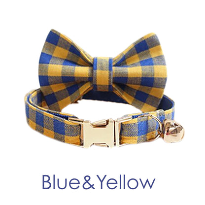 Plaid Design Personalised Tiny Dog Collar Set