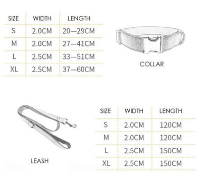 Engraved Pet ID Floral Pattern Dog Collar Set