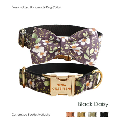 CHRYSANTHEMUM Personalised Dog Collar Set
