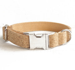 Personalized Cork Pattern Dog Collar and Leash