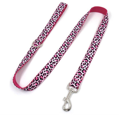 Personalised Pink Leopard Dog Collar Set
