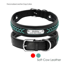Custom Engraved Hand Braided Leather Dog Collar