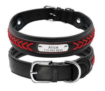 Custom Engraved Hand Braided Leather Dog Collar