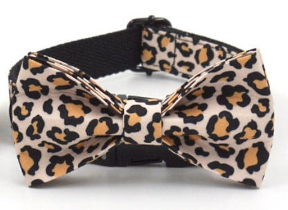 Personalised Brown Leopard Dog Collar or Dog Collar and Lead, Harness Set