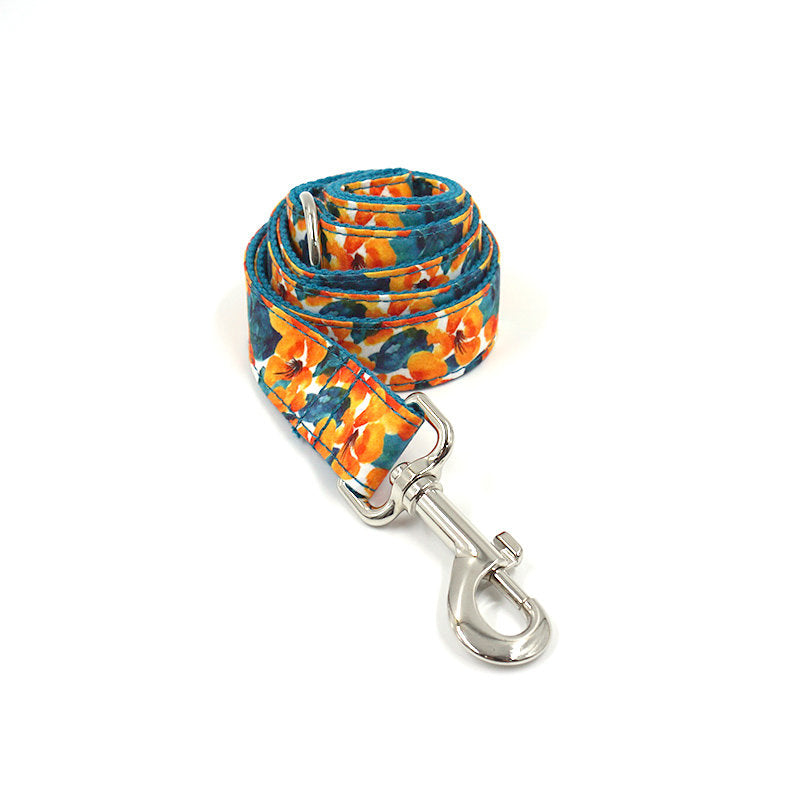 Personalised Orange Flower Bow Tie Collar Set