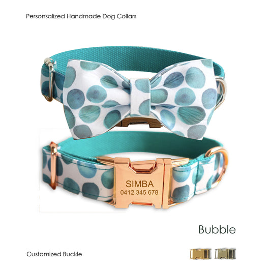 Personalised Bubble Dog Collar Set