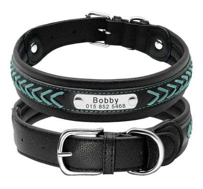 Custom Engraved Hand Braided Leather Dog Collar