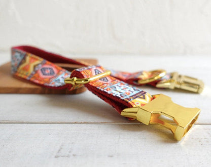 Bohemian Personalised Bow Tie Dog Collar Set
