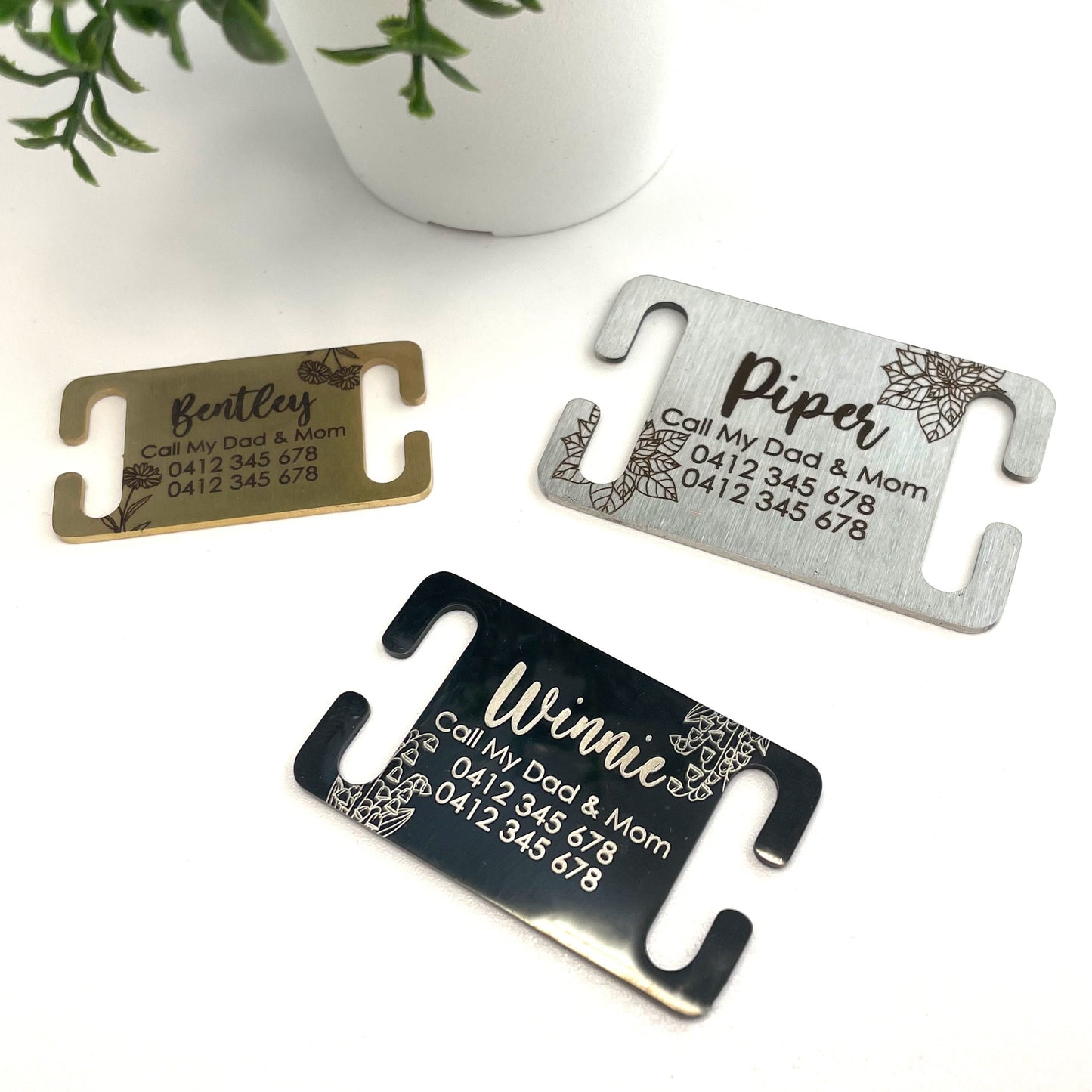 Stainless Steel Slide on Personalised Dog Tag