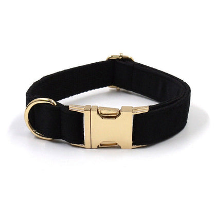 Black Personalised Dog Collar Combo Set