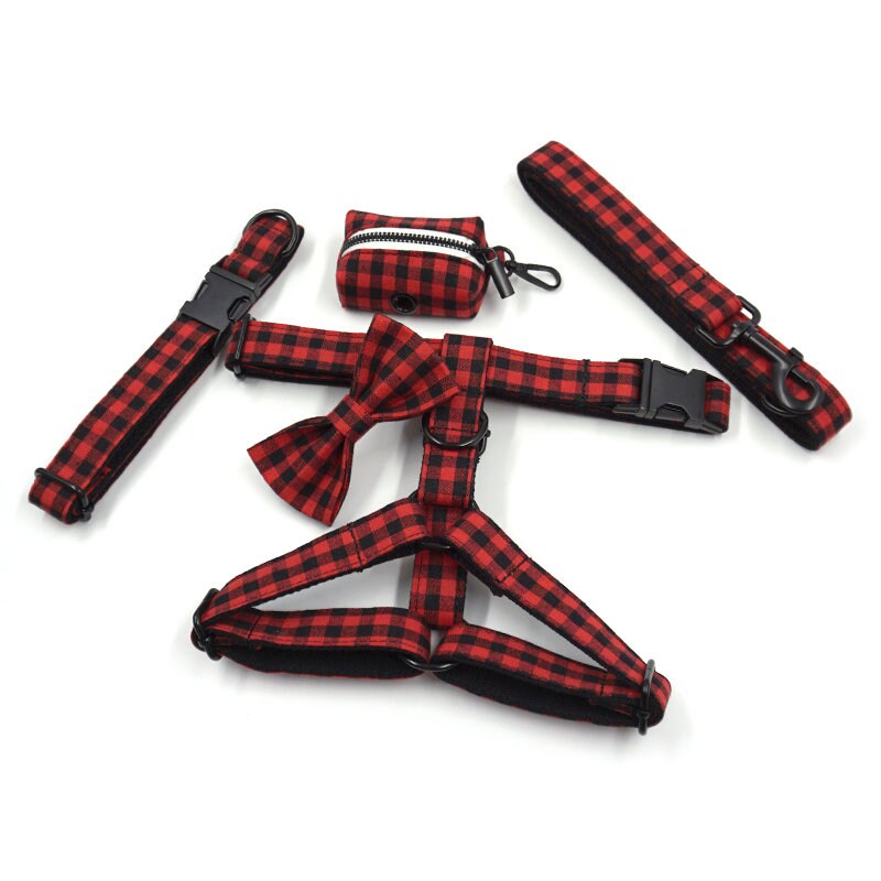 Red Black Plaid Custom Dog's