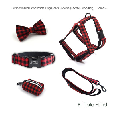 Red Black Plaid Custom Dog's