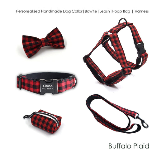 Red Black Plaid Custom Dog's