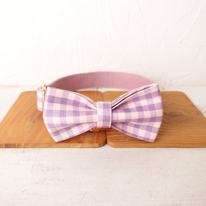 Purple Plaid Custom Dog Collar or Dog Collar and Lead Set