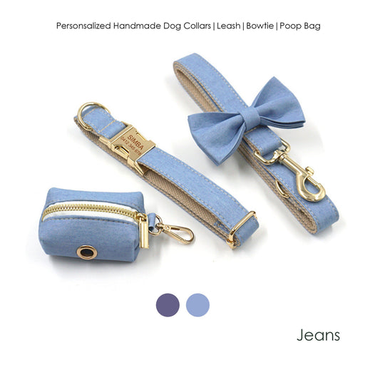 Custom Jean Blue Personalised Dog Combo